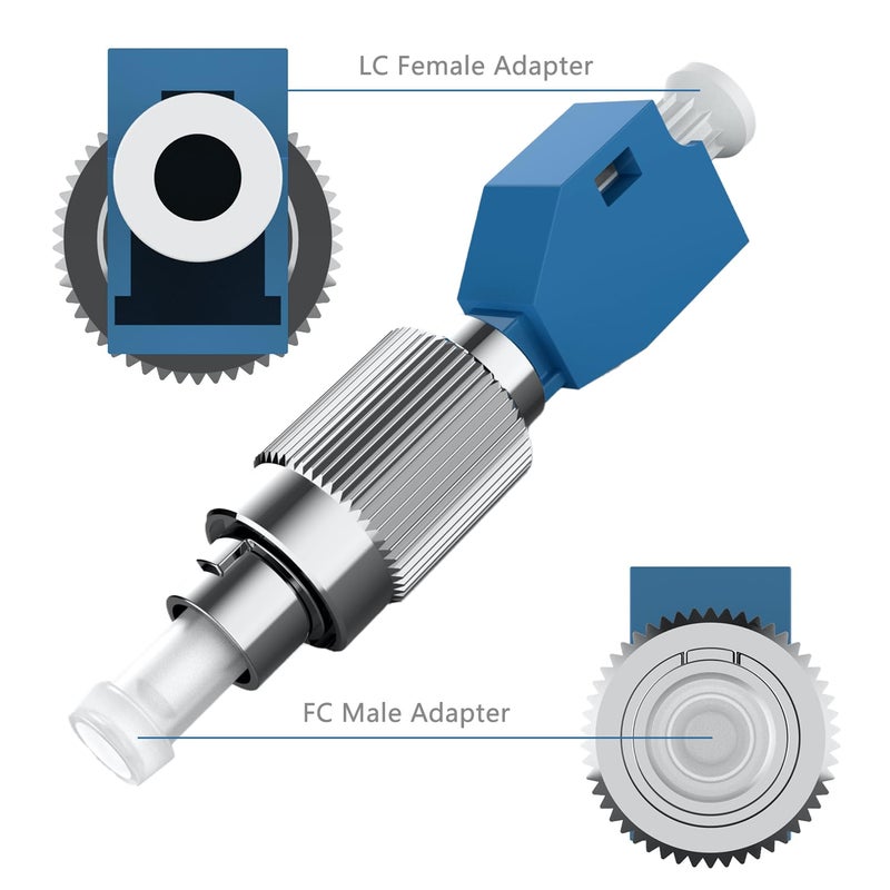 GESD Visual Fault Locaotr Adapter, FC Male to LC Female Connector, 2.5mm to 1.25mm Hybrid Fiber Optical Convertor Adapter for Optical Power Meter, Single Mode 9/125um for VFL Connector - Image 4